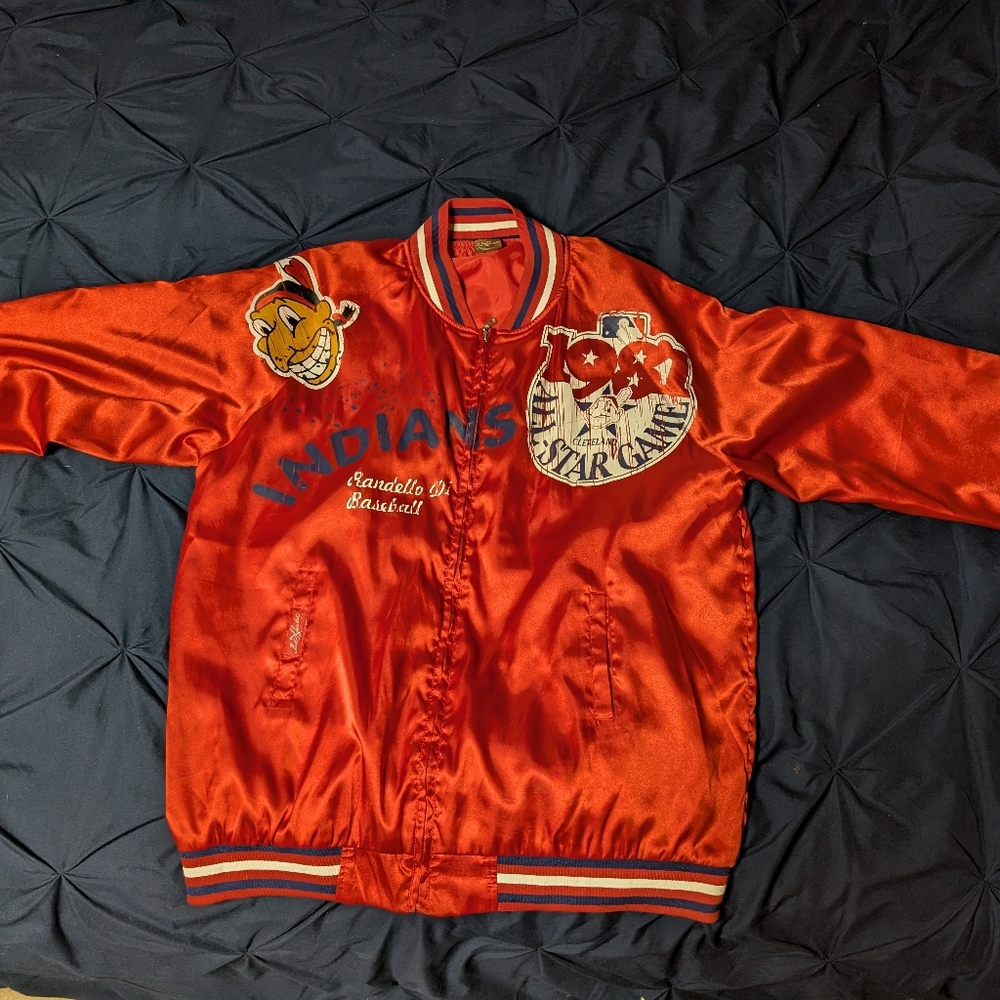 Vintage Satin Cleveland Indians Baseball Jacket